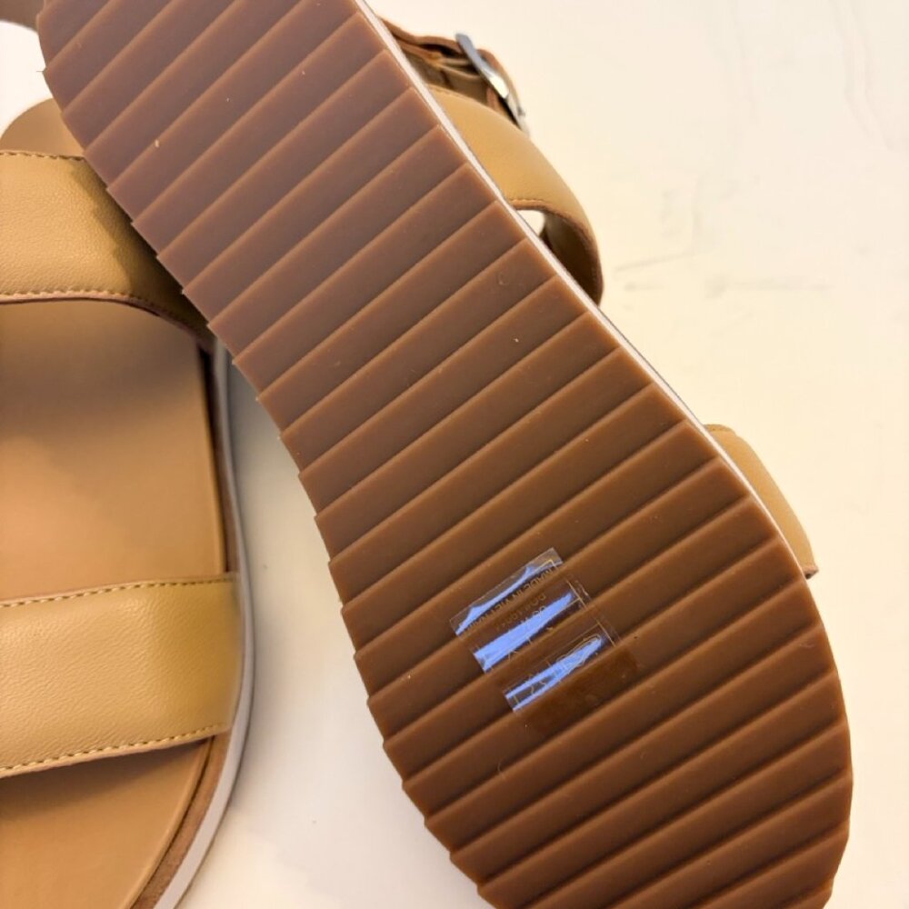 NWT Quince Women Italian Leather Platform Sandal Cashew Tan Shoes 7 - Picture 8 of 11